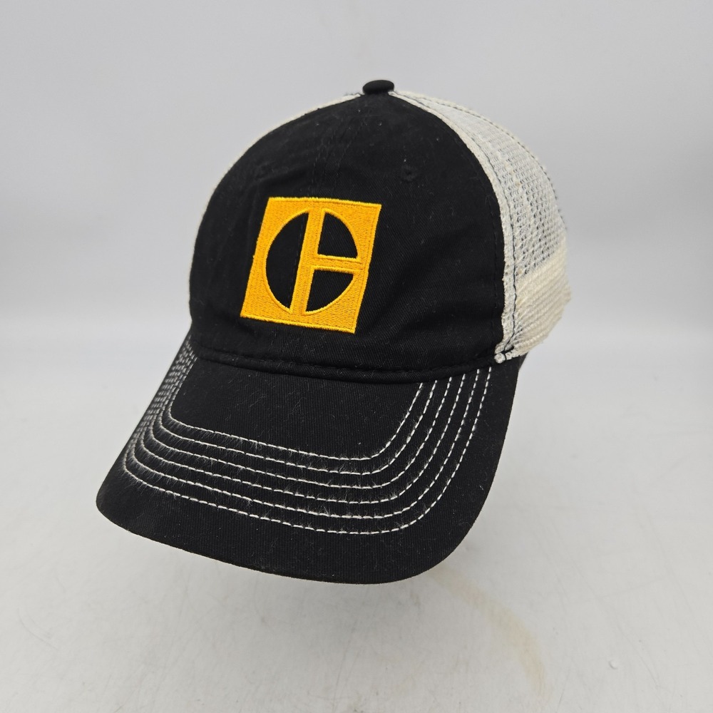 CAT Caterpillar Snapback Hat Baseball Cap Black White Mesh Embroidered Diesel